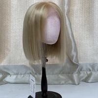 Peluca con Nudos Decolorados y Borde Natural, Cabello Humano Virgen Premium Liso y Sedoso para Mujeres Blancas, Cabello Caucasiano para Salón de Belleza
