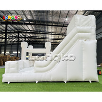 Location de château gonflable blanc avec piscine à balles, château gonflable avec toboggan aquatique