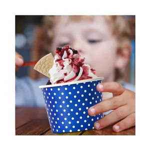 Stampa personalizzata usa e getta 8oz 12oz 16oz gelato gelato gelato dolce Yogurt zuppa calda contenitore tazza di carta