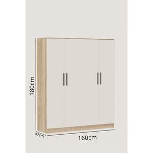 Armario de Almacenamiento Moderno para Dormitorio Milano, Armario Blanco Sonomo de 4 Puertas, 11 Estantes y 2 Perchas, Convertible y Elegante - Product Image 4