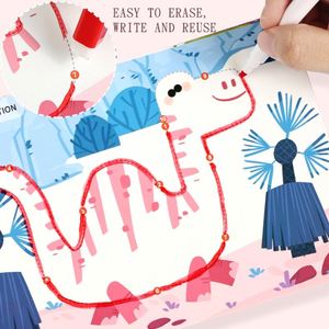 Cahier d'exercices de pré-écriture pour la maternelle : Puzzle de traçage, formes de dinosaures et animaux, livre d'activités de contrôle du stylo - Product Image 2