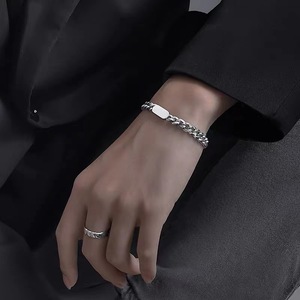 Pulsera de Cadena Curva, Accesorios de Moda Estilo Hip-Hop, Acabado Pulido de Alta Calidad, No se Desvanece, Certificación CE, Joyería para Hombre, Regalo - Product Image 6