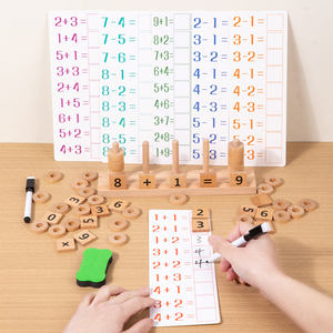 Numerical Arithmetic Sleeve Column Wooden Blocks Pull-Along Educational Memory Games Handmade Wooden Toys for Kids Boys Girls - Product Image 3