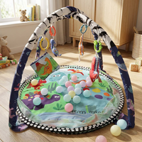 Tapis d'éveil pour bébé « Petit Paléontologue » 5-en-1, thème dinosaures, avec rembourrage, rebord de sécurité souple et côtés en maille