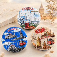 OEM ODM Turquie City Square Mini miroir de poche Istanbul Maquillage Logo personnalisé Souvenirs de voyage