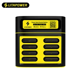 App QR Code Mobile Power Bank Rental Kiosk 8 Slot Shared Power Banks Station Cheap Price for Bar Cafe without power banks