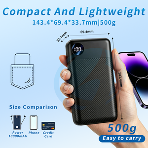 Cargador Portátil Rápido de 22.5W y 10000mAh con Cables Dobles Integrados, Pantalla LED Inteligente, para Exteriores - Product Image 3