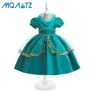 Mqatz Hot Sale Kids Stripfiguur Kostuum Jasmijn Prinses Nieuwste Ontwerp Kinderen Fancy Jurken