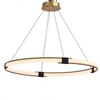 Lustre en acrylique à anneaux, télécommande à intensité variable, pour hôtel, salon, villa, table à manger, luminaire suspendu