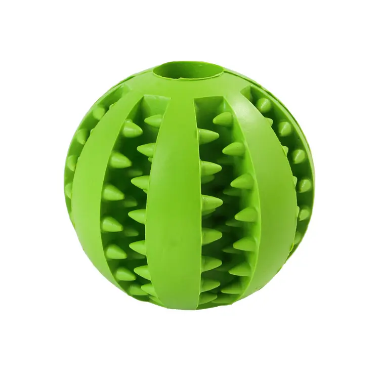 Pet Toy Durable Soft Rubber Ball Chew Toys Tooth Cleaning Leakage Food Dog Toys