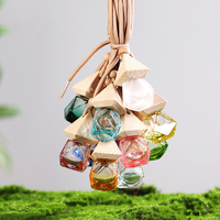 Botol Diffuser Parfum Mobil Gantung Kaca Persegi Amber Aroma Terapi Mini Kosong Kustom