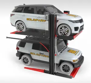 2 level car storage lift two post hydraulic double stacker mechanical parking system