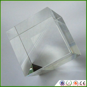 Gran oferta, adorno de <span class=keywords><strong>cubo</strong></span> inclinado de cristal transparente, Prisma de fotografía en blanco, decoración de boda hecha a mano de cristal K9 - Product Image 2
