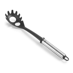 Servitore per Spaghetti in Plastica Nera con Manico in Acciaio Inossidabile, Utensile per Pasta - Product Image 1