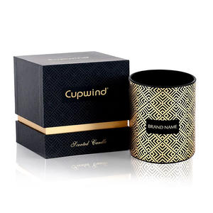 Boîtes d'emballage de pot de bougie <span class=keywords><strong>à</strong></span> <span class=keywords><strong>clapet</strong></span> écologique avec logo personnalisé en gros Boîte <span class=keywords><strong>à</strong></span> bougie en carton dur noir pour cadeau avec EVA - Product Image 1