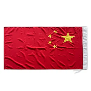 High Quality Outdoor Hanging 3X5ft Chinese Embroidered National Flag