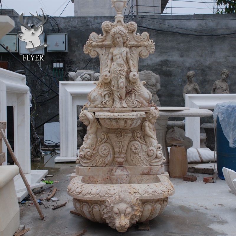 Высококачественный ручная резьба, мраморный водопад, украшение для сада, настенный мраморный фонтан, водопад