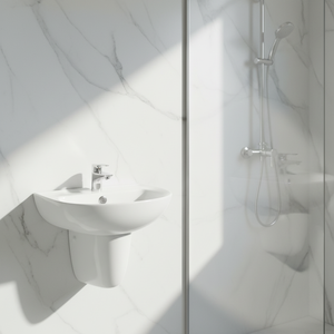 <span class=keywords><strong>Lavabo</strong></span> de <span class=keywords><strong>Pedestal</strong></span> para Baño, Grande, de Cerámica, Integrado, de Pared o de Suelo - Product Image 4