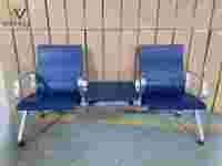 Chaise d'attente en PU de haute qualité avec chargeur USB, durable, confortable, facile à nettoyer, écologique, avec accoudoirs pour aéroport