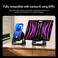 Soporte para Teléfono Móvil con Efecto de Luz RGB, Doble Alimentación DC/AC, Amplificación Inalámbrica de Alta Calidad, Portátil
