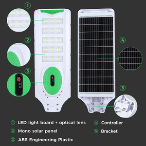 Lampe solaire de rue 300W, 2500LM, 90 LED SMD5050, panneau mono 17W, batterie au lithium 22AH, capteur radar, lampe extérieure pour autoroute - Product Image 4