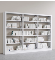 Meubles de bibliothèque modulaires Bibliothèque extensible à double face à 6 étagères Moderne Résistante à la corrosion Bureau à domicile Salle d'étude Rangement