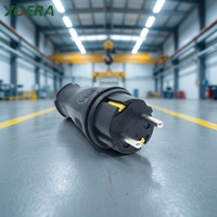 Prise électrique industrielle Huanya Allemagne IP44/IP54 250V 16A, résistante aux chutes, résistante au froid, en cuivre, coque en TPE, prise en caoutchouc pour extérieur