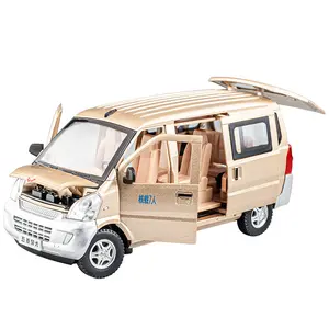 Hot selling 1:24 Wuling genuine authorized Rongguang van alloy car model with sound and light toy car ornaments