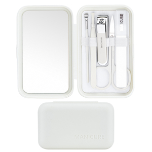 Портативный дорожный набор для маникюра HONGSTARS 5-в-<span class=keywords><strong>1</strong></span> с зеркалом в футляре – идеальный подарок для женщин - Product Image 2