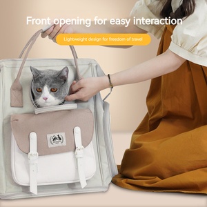 Evcil Hayvan Sırt Çantası Taşıyıcı İpli Kapatma Kare Şekilli Çok Açılır Nefes Alabilen PVC+Oxford Kumaş 1.32KG Hafif Küçük Köpekler - Product Image 4