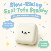Jouet Squishy Tofu en forme de phoque à remontée lente, ultra-doux et malléable, balle anti-stress avec visage mignon pour enfants et adultes
