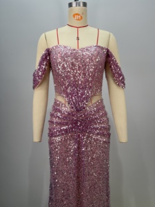 优雅的晚礼服露肩晚礼服配亮片美人鱼舞会礼服为女性定制 - Product Image 4