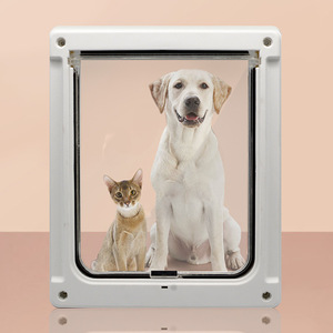 Porte pour animaux de compagnie moderne en plastique pour chats et chiens avec déflecteur et cage, soins pour animaux de compagnie bidirectionnels - Product Image 3