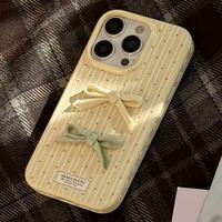 Style coréen frais Dot noeud papillon pour iphone 16 coque de téléphone pour iphone 17 souple 13 pour iphone 15 Promax pour iphone 12