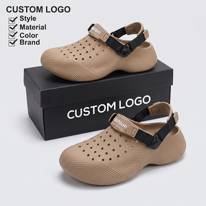 Sabots en EVA noirs imprimés pour hommes, avec sangle tressée et boucle réglable, pantoufles ventilées, chaussures décontractées type mule, antidérapantes pour l'été, commande en gros - Product Image 3