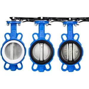 Wafer Butterfly Valves With Manual Ptfe Lined Butterfly Valve Products For Flanged Ends Gate For Water Handle Butterfly Valve