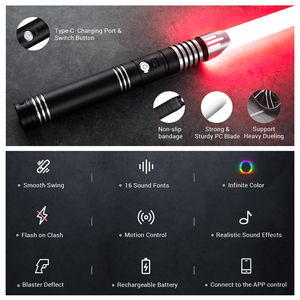 Jouets lumineux à LED pour enfants, <span class=keywords><strong>sabre</strong></span> laser à épée lumineuse avec effets sonores, <span class=keywords><strong>sabre</strong></span> durable à balancement lisse pour - Product Image 2
