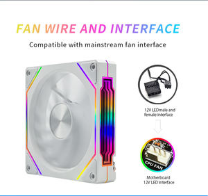 พัดลมเคสคอมพิวเตอร์สำหรับเล่นเกมขนาด 120 มม. ขายส่ง ดีไซน์เสียงเบา <span class=keywords><strong>4</strong></span> พิน ตัวระบายความร้อนอะลูมิเนียม พัดลมระบายความร้อนเคส RGB สำหรับพีซี - Product Image 5