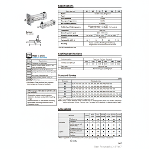 SMC pneumatics Air cylinder MBBB100-200-HN ประเภทผลิตภัณฑ์ - Product Image 1