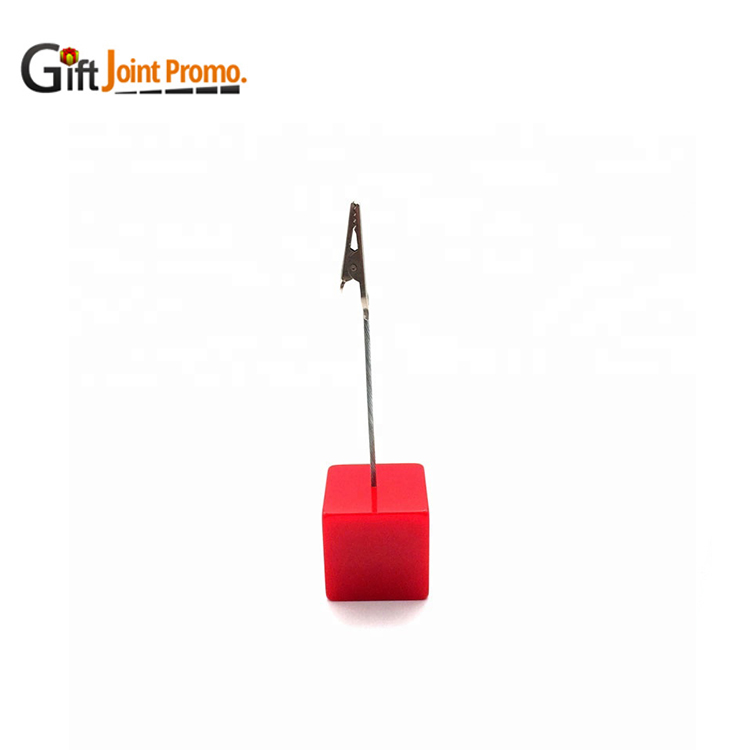 Подарочный деловой зажим для записей, полимерный зажим для записей, заказной квадратный держатель для таблицы с именем и визитницей