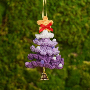 Crocheted Christmas <b>Tree</b> <b>Ornament</b> Hanging Handmade Decor For Christmas Gift Car Decoration Polyester Material <b>Tree</b> Shape - Product Image 3