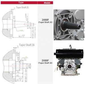 Belon Power 2V88F 912cc V-Twin 22hp Cilindro de eje cónico Motor diésel Arranque eléctrico adecuado para cultivadores rotativos de generador - Product Image 6