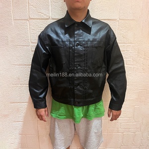 Nouvelle Arrivée Personnalisée : Veste Courte Boxy en Coton Ciré pour Homme – Qualité Supérieure, Style Vintage Streetwear, Boutonnée - Product Image 1