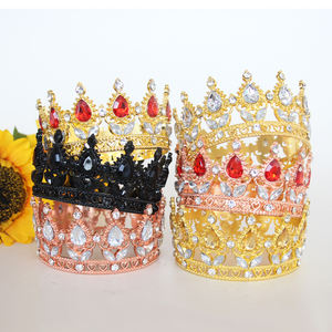 Couronne de reine en strass pour mariage, bouquet de fleurs, décoration de gâteau d'anniversaire, mode nuptiale - Product Image 2