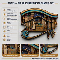 Boîte à ombres 3D à plusieurs niveaux, motif Œil d'Horus |   Artisanat du Temple Égyptien en Contreplaqué de Peuplier Découpé au Laser |   Vente en gros OEM pour la maison et le bureau |   Certifié FSC CPSC