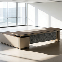 Bureau de direction de luxe pour PDG, mobilier de bureau, bureau de direction en forme de L pour chef d'entreprise