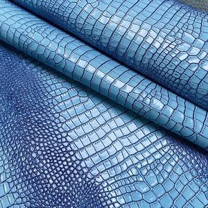 कस्टम नीले मगरमच्छ चमड़े के शीर्ष परत cowhide के विंटेज मगरमच्छ प्रिंट चमड़े - Product Image 1