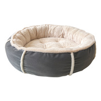 Nid pour animaux de compagnie en forme de donut, rebord surélevé, doublure chaude et moelleuse, coussin épais, tapis de couchage isolant pour l'hiver, pour chien et chat, intérieur.