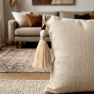 Bohemian Tassel Decorative <b>Pillow</b> Cover Rectangle Fabric Indoor Living Room Home <b>Decor</b> Feature Tassels All Seasons - Product Image 1