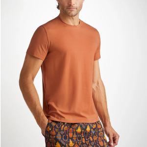 Camisetas de Algodón Pima Orgánico de Lujo al por Mayor, de Manga Corta, Cuello Redondo, Corte Regular, Color Liso y Cómodo - Product Image 1